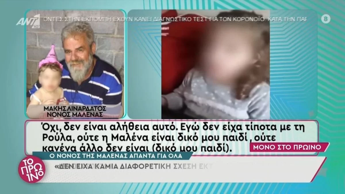 Πάτρα: Κόλαφος ο νονός της Μαλένας - Απαντά για τη σχέση του με την Ρούλα Πισπιρίγκου