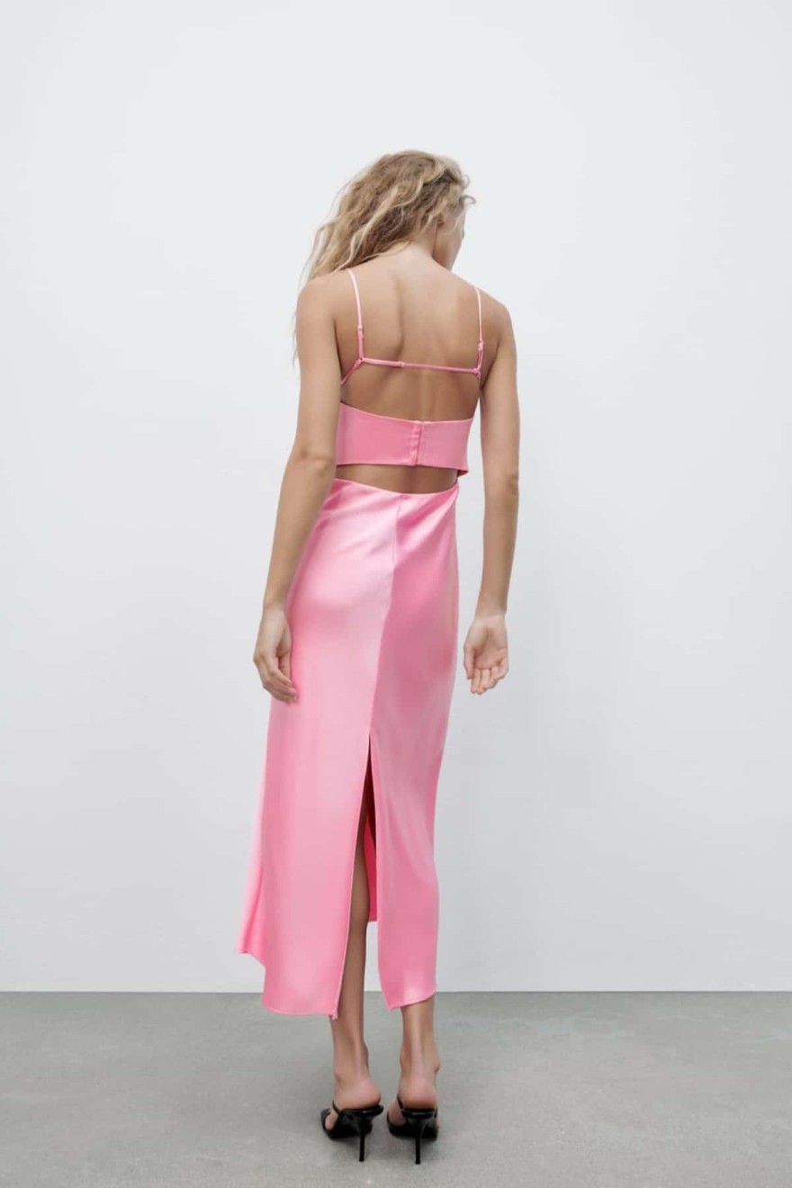Zara σατέν φόρεμα