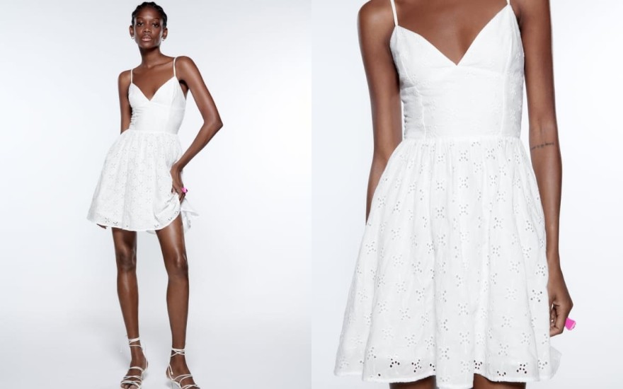 Zara λευκό φόρεμα