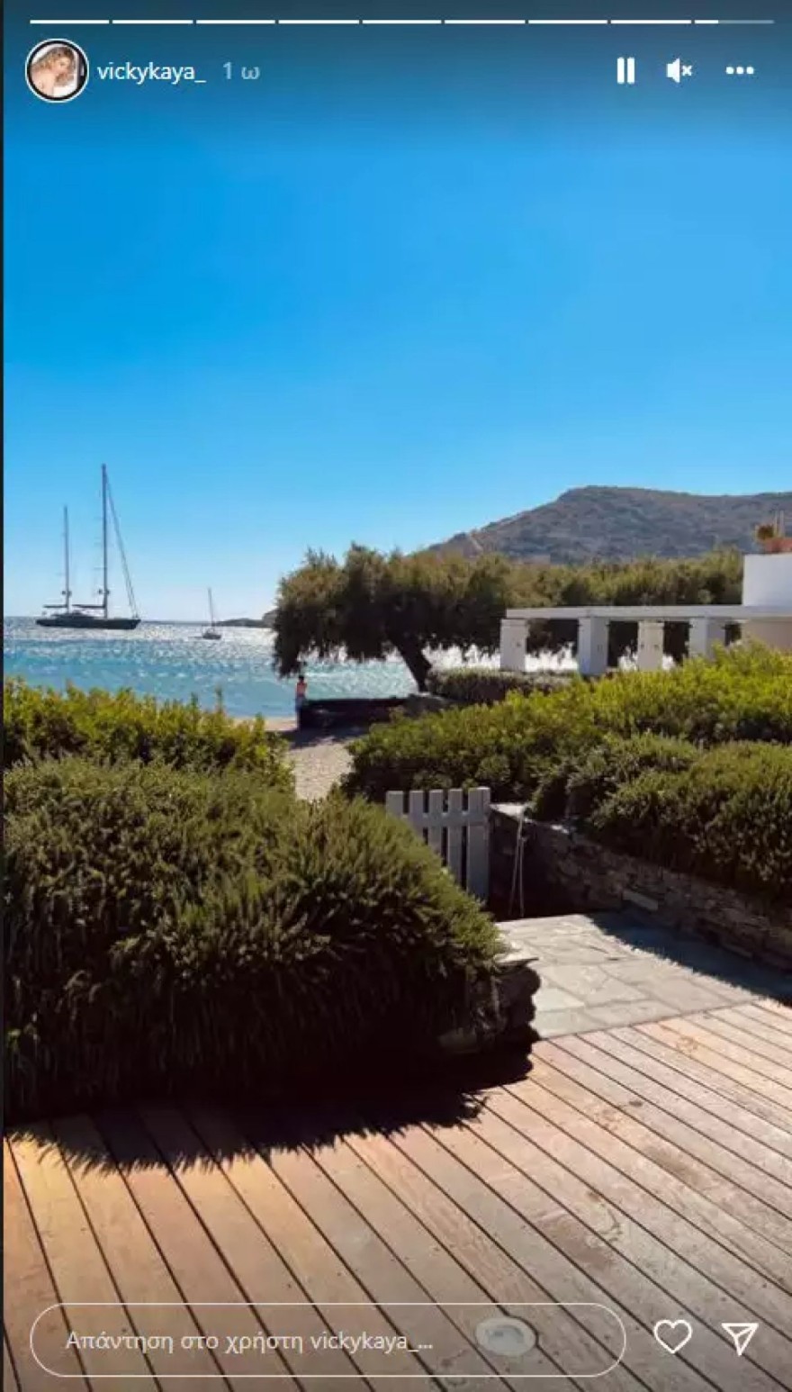 Η φωτογραφία της Βίκυς Καγιά από το νησί