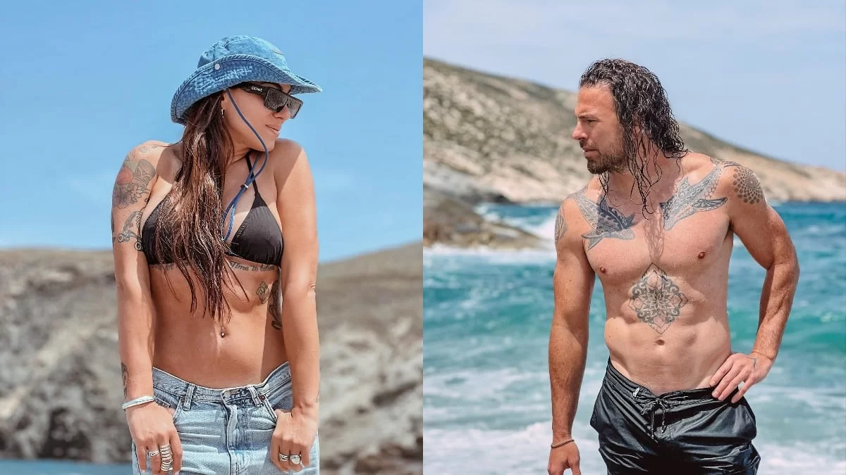 Σε ειδυλλιακό τοπίο στη Σαντορίνη - Η ρομαντική απόδραση Βαλαβάνη & Μόργκαν για το τριήμερο του Αγίου Πνεύματος