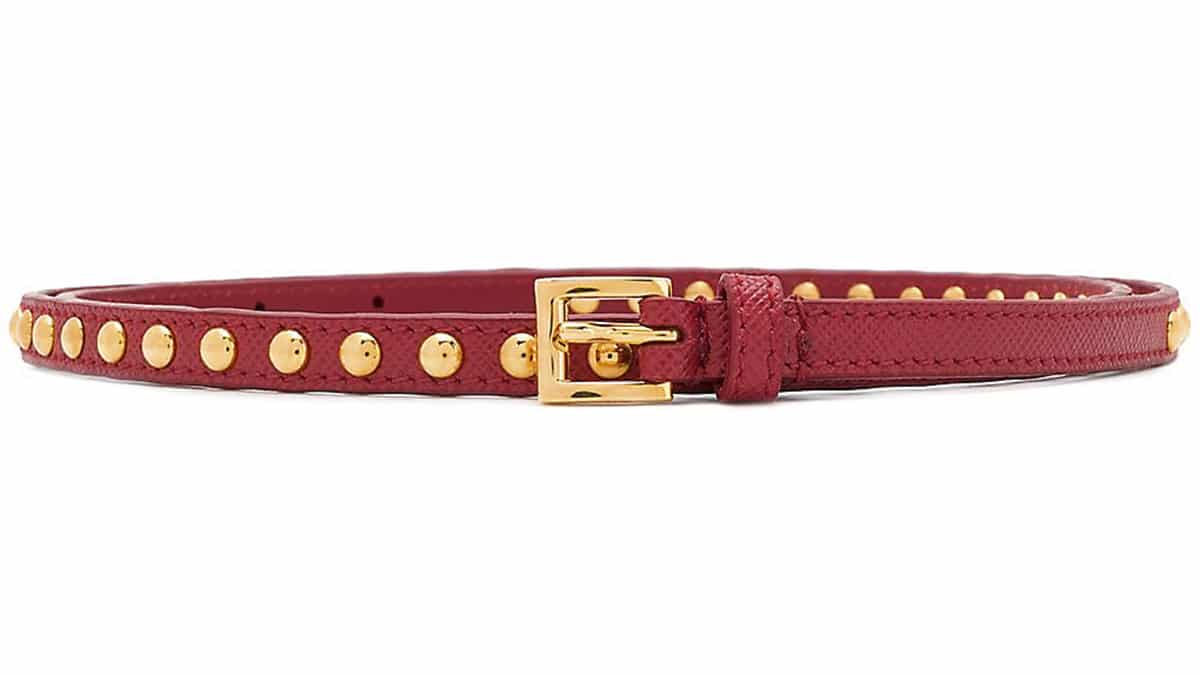 Κόκκινη λεπτή ζώνη με τρουκ, Prada, farfetch.com