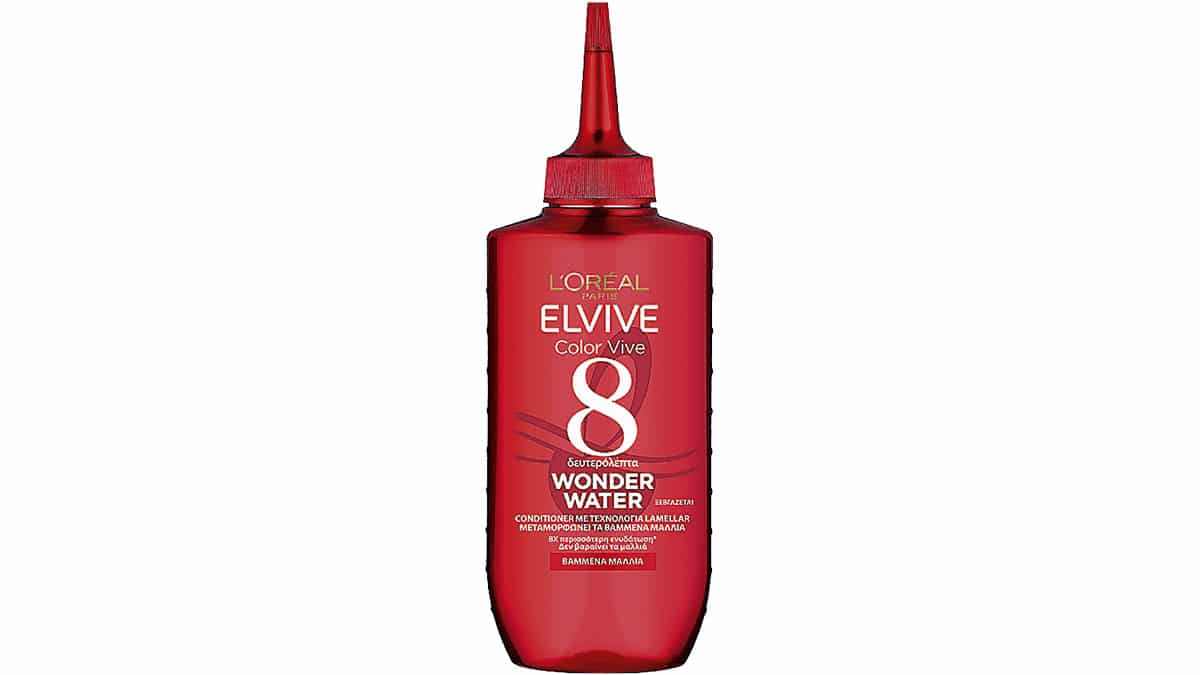 Conditioner με τεχνολογία Lamellar που μεταμορφώνει τα βαμμένα μαλλιά, Wonder Water 8 δευτερόλεπτα, Elvive, Color Vive, L'Oréal Paris, €12,63
