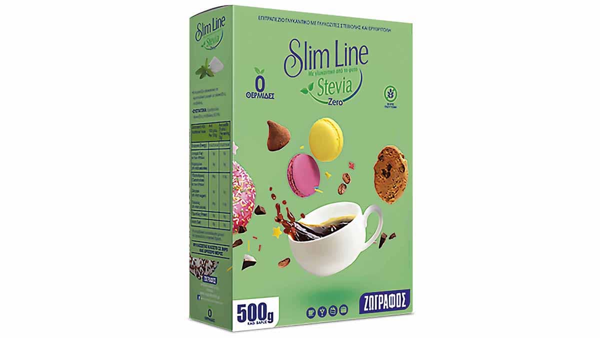 Eπιτραπέζιο γλυκαντικό από το φυτό Stevia, Slim Line Stevia Zero, Ζωγράφος (www.zografosdiet.gr)