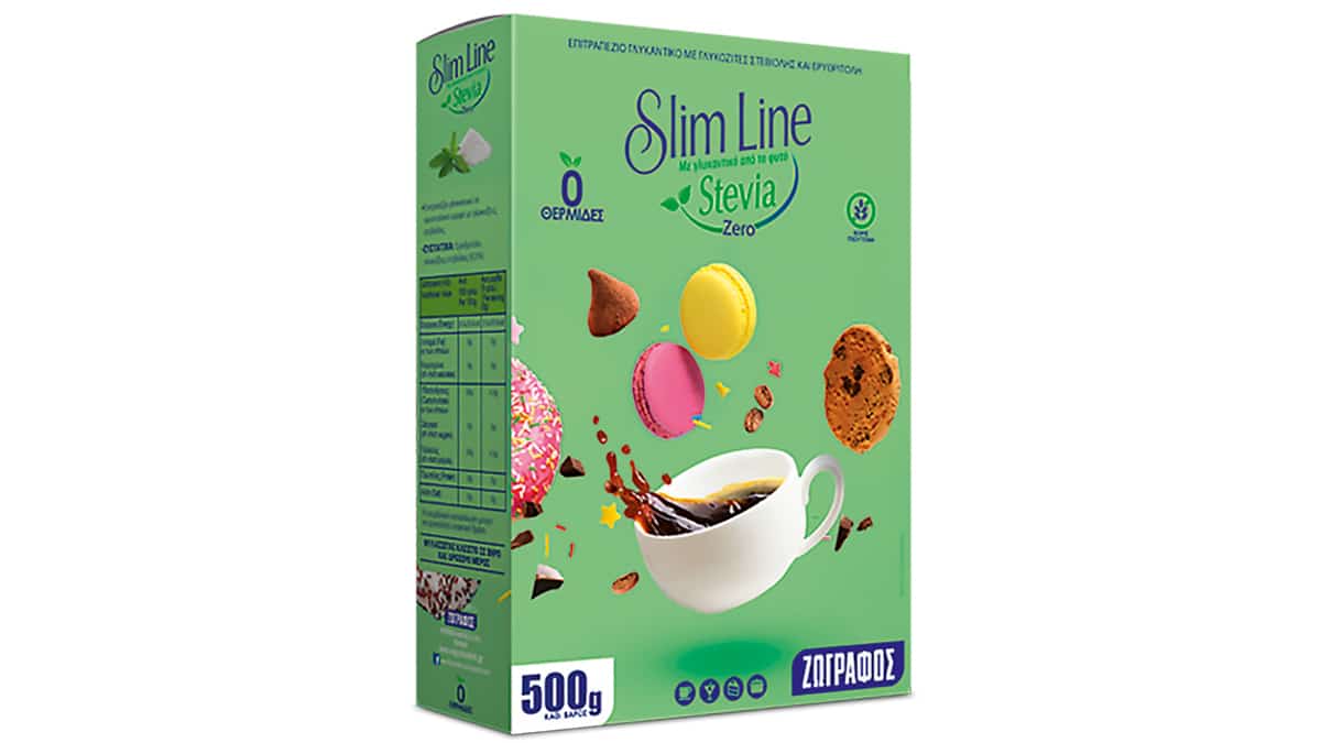 Γλυκαντικό από το φυτό stevia, Slim Line Stevia Zero, 0 θερμίδες, Ζωγράφος (zografosdiet.gr)