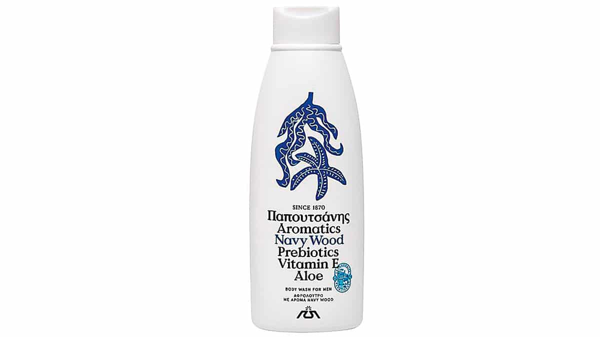 Aνδρικό αφρόλουτρο, Aromatics, Navy Wood, Prebiotics, Vitamin C & Aloe, Παπουτσάνης