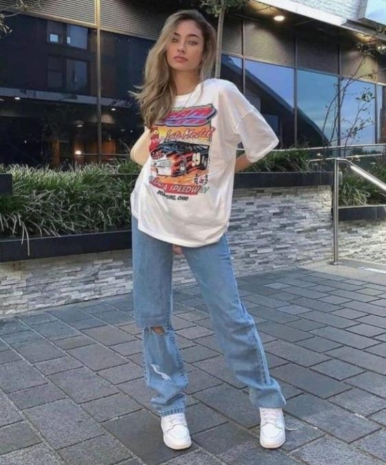 Jeans με T-shirt