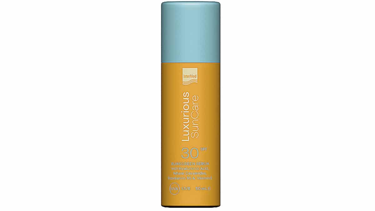 Αντηλιακός ορός με αντιρυτιδική δράση, Luxurious, SunCare, Sunscreen Face Serum SPF30, InterMed (σε φαρμακεία & σε επιλεγμένα καταστήματα λιανικής από την InterMed)