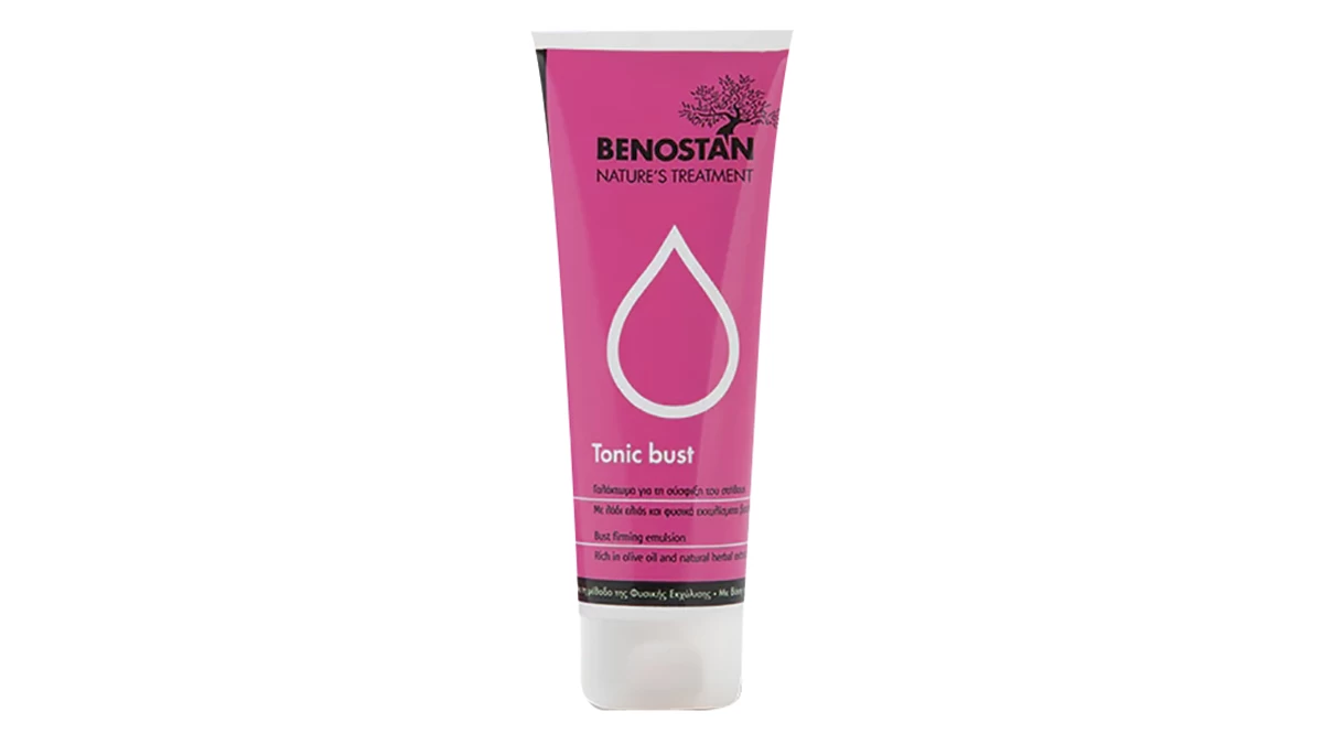 Γαλάκτωμα για τη σύσφιξη του στήθους, Nature's Treatment, Tonic Bust, Benostan, €21,70 (στα Φαρμακεία)
