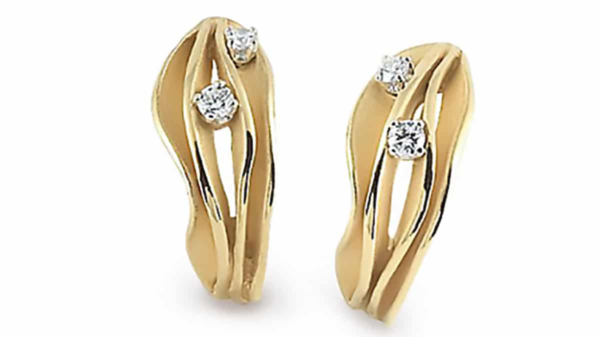 Σκουλαρίκια από χρυσό Κ18 με διαμάντια, Annamaria Cammilli, GOFAS JEWELRY, gofas.gr