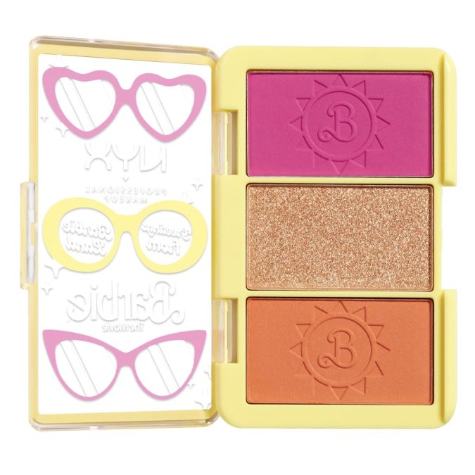 Συλλεκτική μίνι παλέτα για ρουζ, Barbie, On the Go Cheek Palette, Nyx professional makeup X Barbiethemovie, €18,90