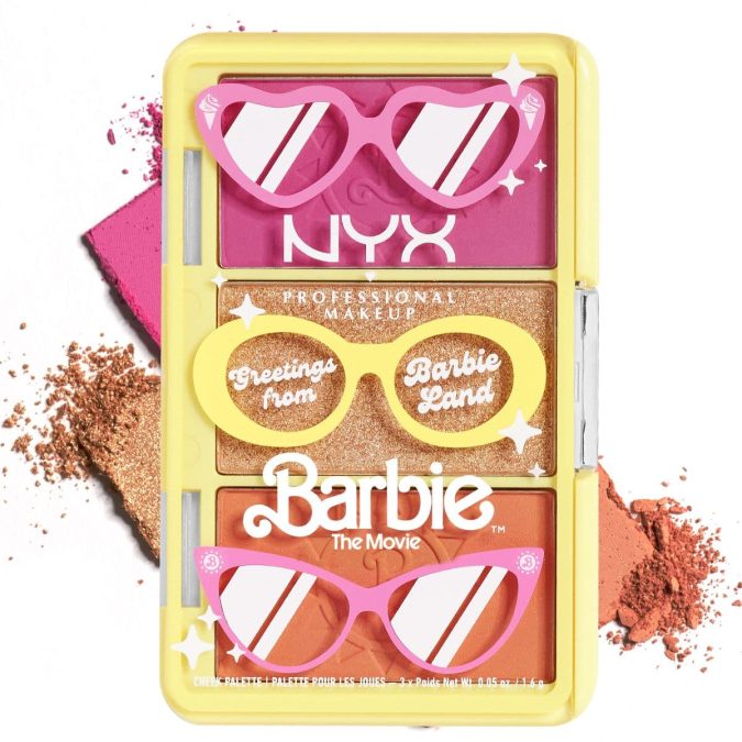 Συλλεκτική μίνι παλέτα για τα ζυγωματικά, Barbie On The Go Cheek Palette, Nyx professional makeup X Barbiethemovie, €14,86