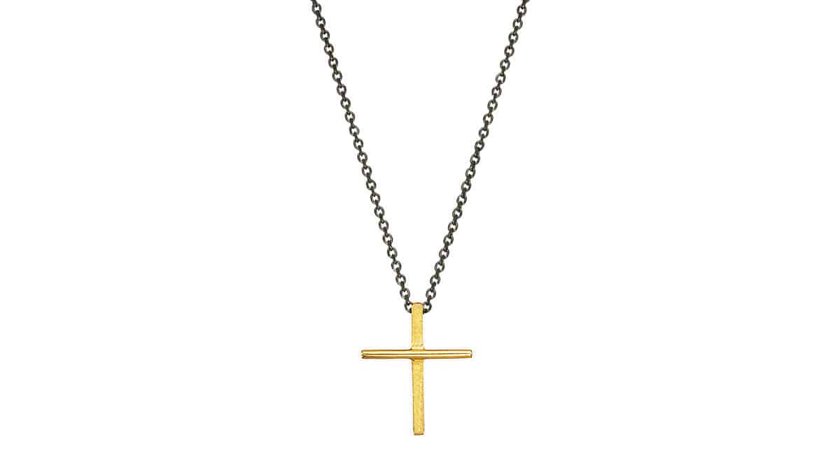 Σταυρός από κίτρινο χρυσό Κ14, Krinaki Handmade Jewelry, krinaki.com,   krinakihandmadejewelry