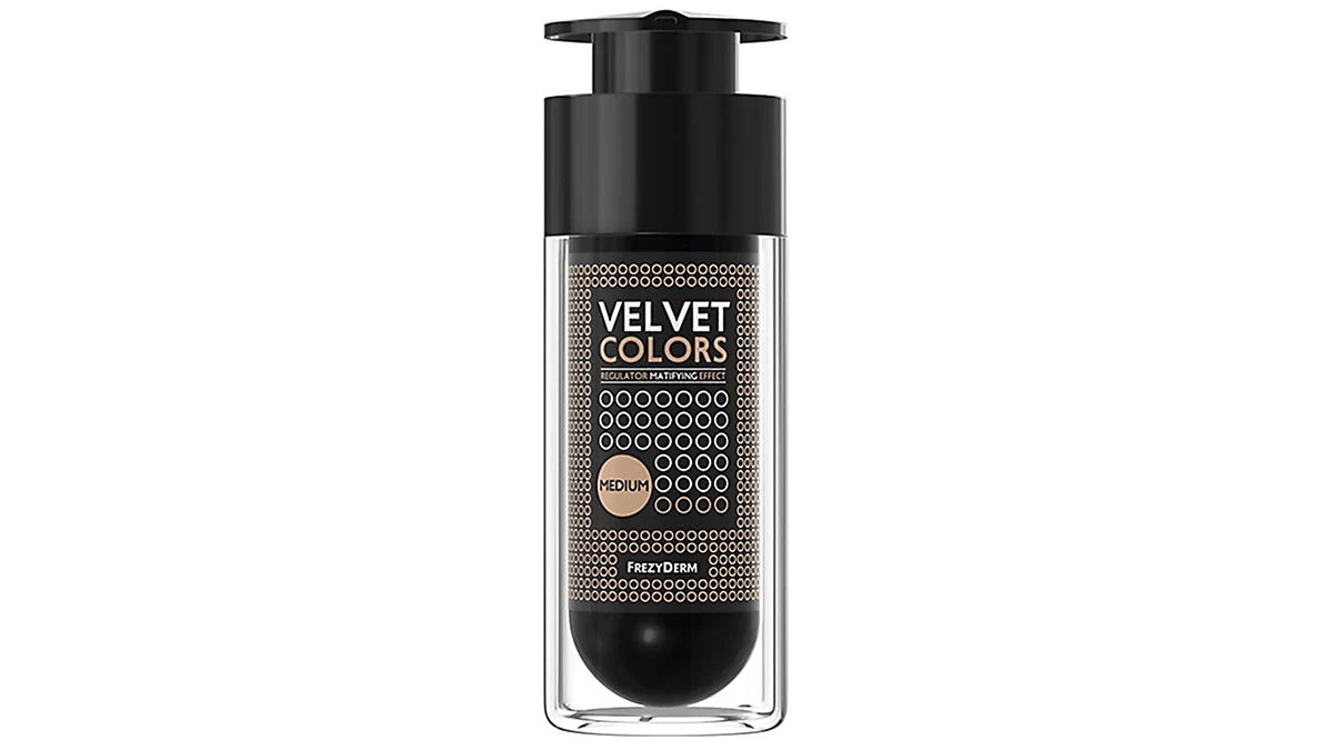 Υγρό makeup, Velvet Colors Medium Foundation, Frezyderm, €28,12 (στα Φαρμακεία)