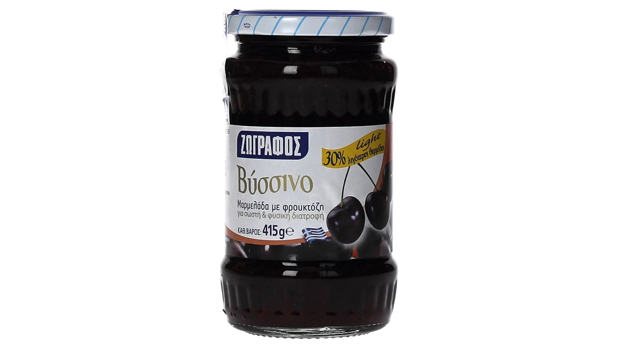 Μαρμελάδα με φρουκτόζη για σωστή & φυσική διατροφή, Βύσσινο, Ζωγράφος (zografosdiet.gr)